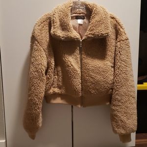 Venus cropped Teddy Jacket